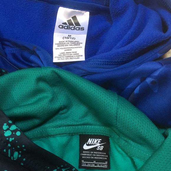 Bundle Boys Therma Hoodies Nike Adidas Logo Printed Pullover Hoodies M Set of 2 - Picture 13 of 14